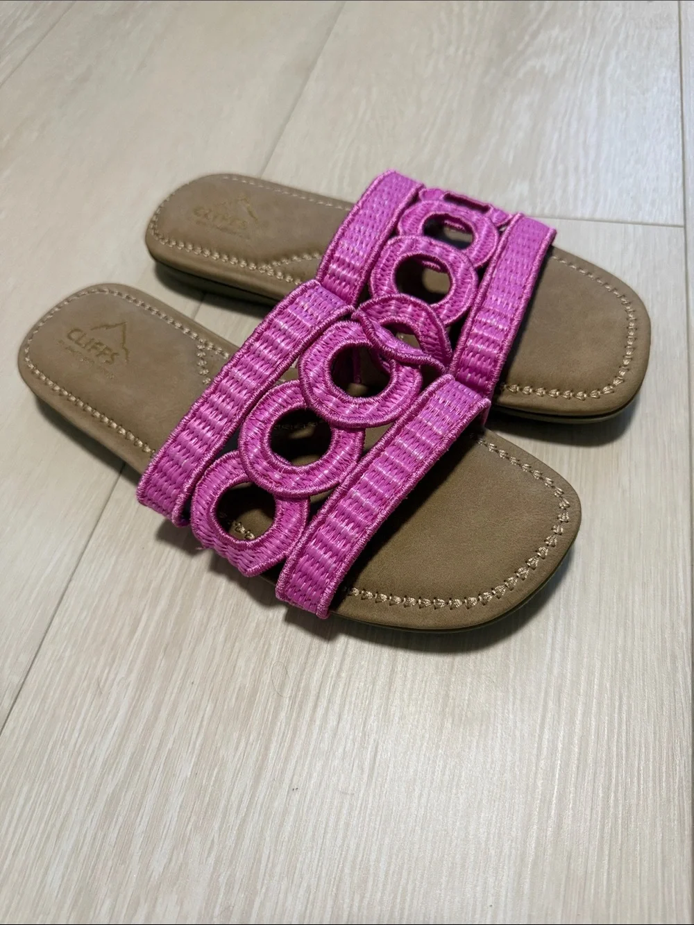 Cliffs by WHITE MOUNTAIN Pink Braided Slide Sandals